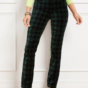 Talbots Velvet Green and Black slim Leg Pants